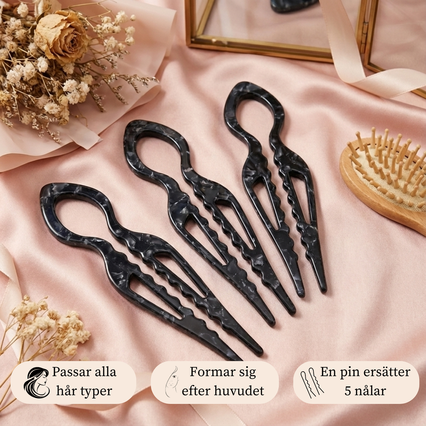 Siluett Hår Pin I 3 pack